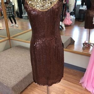 Sequins Chocolate Brown Precious Formals Dress
